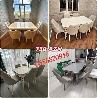 sutular: Qonaq otağı üçün, Yeni, Açılan, Dördbucaq masa, 6 stul — 2
