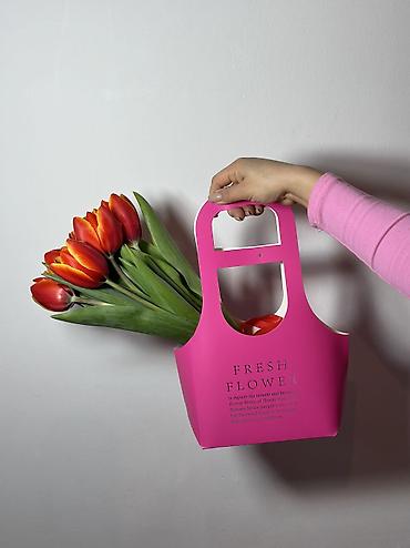 Букеты из живых цветов: Букет тюльпанов “Микс” - Состав: тюльпаны премиум-класса в яркой — 20