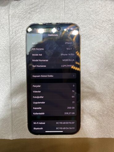 Apple iPhone: IPhone 14 Pro, 256 GB, White Titanium, Face ID