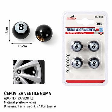KMT Kapica za ventil crna 8 – set od 4 komada - Namena: dekorativne i