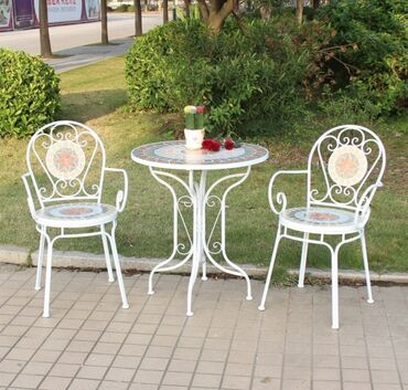 Bağ, çöl masa və oturacaq dəstləri: Metal EN MMC olaraq istədiyiniz forma və ölçüde demir işlerinin — 4