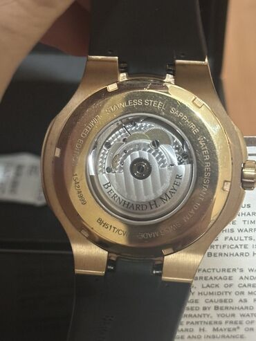 Qol saatları: İşlənmiş, Qol saatı, Bernhard Mayer, rəng - Qızılı — 4