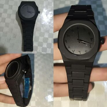 купить пластиковый чемодан на колесах: Минималистичные наручные часы в матовом чёрном цвете. - Корпус и