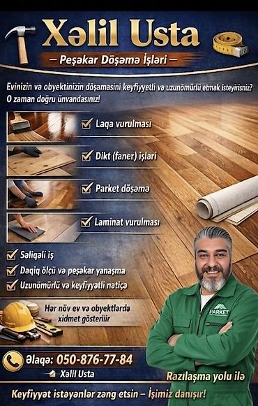 Xəlil Usta – Peşəkar döşəmə işləri Xidmətlər: - Parket döşəmə - lalafo.az -da Xəlil Usta – Peşəkar döşəmə işləri Xidmətlər: - Parket döşəmə -
