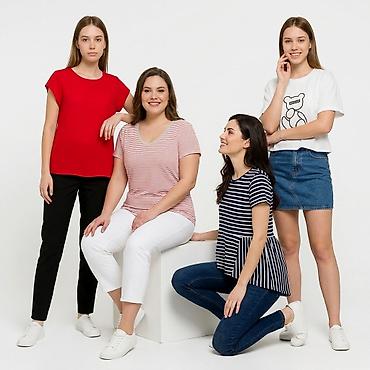 Футболка, блузка, кофточка оверсайз женская короткая Размер 50 Цена