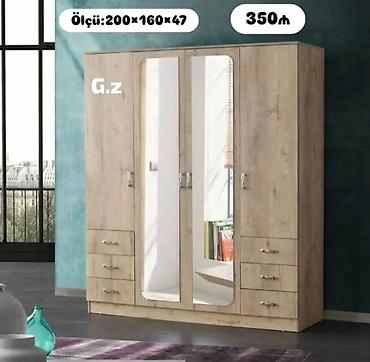 stekan olcusu: Yeni, 4 qapılı, Güzgülü, Qəhvəyi, Açılan, Düz dolab — 1