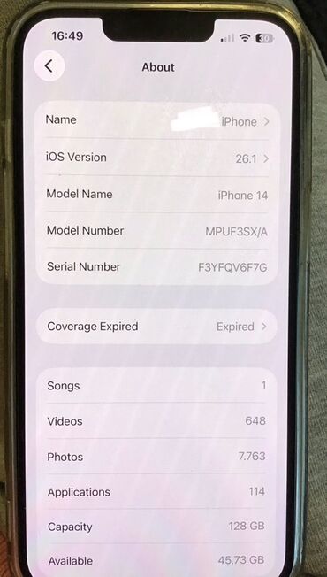 Apple iPhone: Apple iPhone iPhone 14, 128 GB, Midnight, Face ID — 9