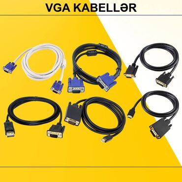 Modemlər və şəbəkə avadanlıqları: VGA kabellər ⭐Display Port to VGA 1,8m 1080P 60HZ – 18 AZN ⭐Display