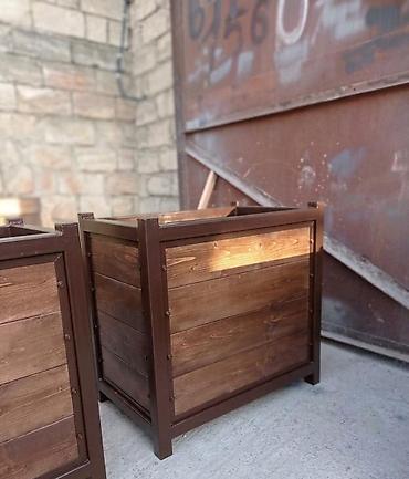 pustə agaci satilir: Metal karkaslı taxta dekorativ gülbəçə/qutu - Material: qalın divarlı — 2
