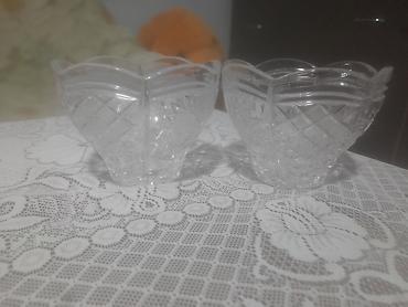 xrusta: Şüşə qablar dəsti – 2 ədəd - Material: kəsim naxışlı şəffaf şüşə — 2