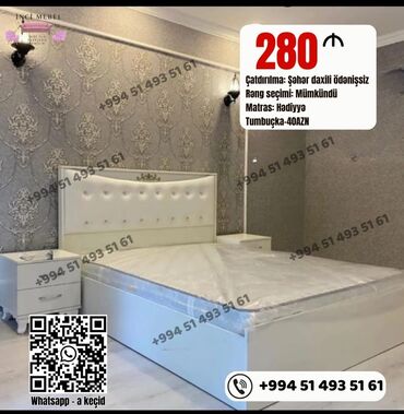 истикбал мебель в баку: Yeni, İkinəfərlik çarpayı, Bazasız, Matras ilə, Siyirməsiz, Azərbaycan