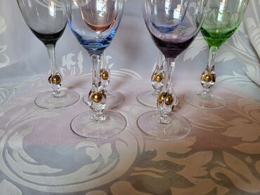 Čaše: Case za vino kristal,rucni rad Bohemija 1950godina +. Case komada 6 — 16