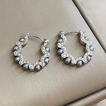 Minđuše: Minđuše – srebrni ton, različiti dizajni - Model 1: Okrugle minđuše — 2