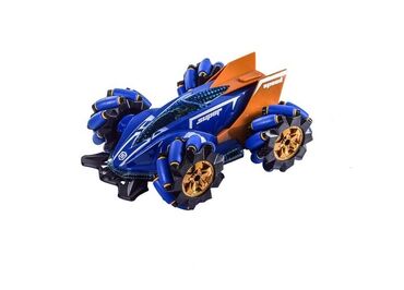 пультовая машинка: Машинка-перевертыш на радиоуправлении JC Toys CQ-609 Синий с паром и