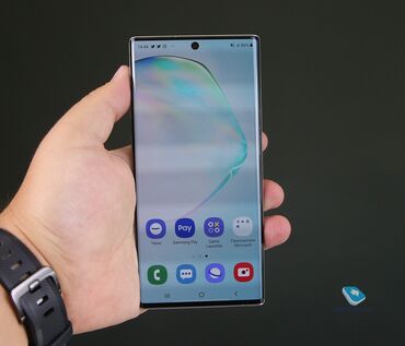 Мобильные телефоны и аксессуары: Samsung Note 10 Plus, Б/у, 256 ГБ, цвет - Серебристый, 2 SIM