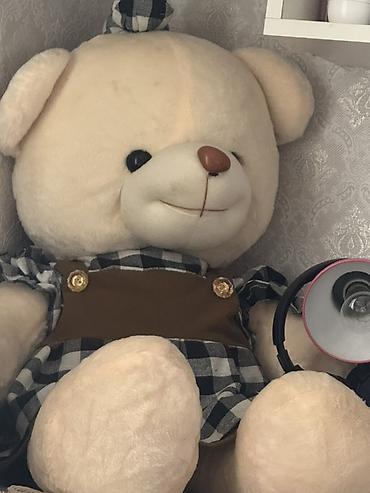 oyuncaql: Böyük ölçülü plyuş ayı oyuncağı - Rəng: krem-açıq bej - Üzündə — 1