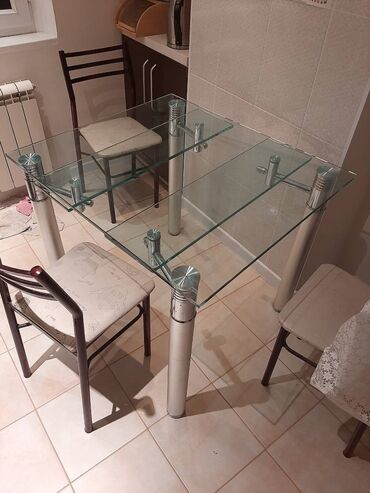 столы из стекла: Кухонный Стол
