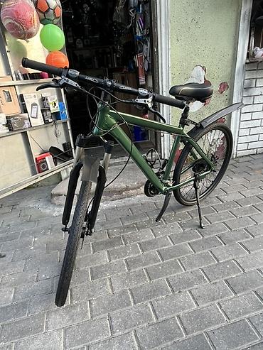 velosiped nagd: Şəhər/trek tipli velosiped – yaşıl rəng, yüngül alüminium gövdə — 3