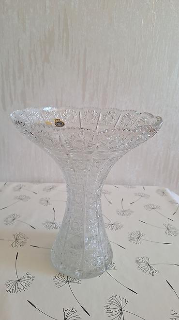 neman xrustal: Kənafidə oyma naxışlı kristal dəst - Material: qalın, şəffaf kəsim — 9