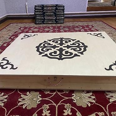 Национальные кыргызские столы: "Буктолмо кыргыз стол". Баалары: 1м×1м = 3500с 1.5м×1м=4000с — 5