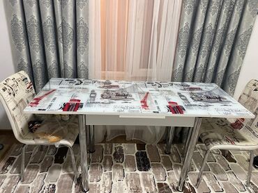 Masa və oturacaq dəstləri: Stol,4 eded oturacagı var yenı kımıdır köcle elaqeli satılır açılır