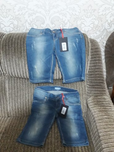 шорты женские джинсовые короткие: Повседневные шорты, L (EU 40)