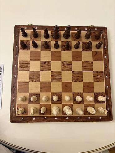 Şahmatlar: Gold Knight Chess Set – taxta şahmat dəsti 39*39 am - Material — 4