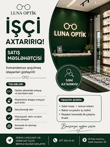 Satış məsləhətçisi tələb olunur, İstənilən yaş, Aylıq ödəniş lalafo.az -da Satış məsləhətçisi tələb olunur, İstənilən yaş, Aylıq ödəniş