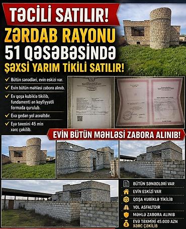 Həyət evləri və villaların satışı: Təcili satılır – Zərdab rayonu, 51 qəsəbəsində şəxsi yarım tikili! — 12