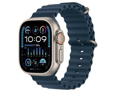 Apple Watch: Умные часы Apple Watch Ultra 2 с синим ремешком. Корпус из титана
