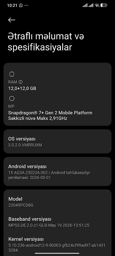 xiaomi poco x4 gt: Poco F5, rəng - Qara, Sensor — 7