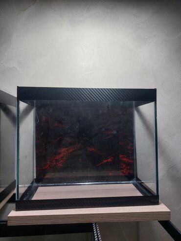Akvariumlar: Şüşə akvarium – dekorativ fonlu modellər ölçü 30×25×15 Məhsul təsviri — 13
