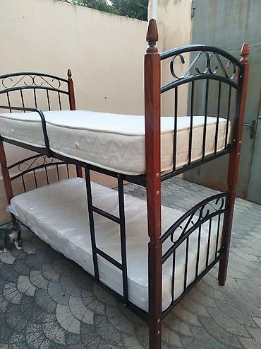 İkimərtəbəli uşaq çarpayıları: İki mərtəbəli metal çarpayı – ortopedik döşəklərlə - Material — 4