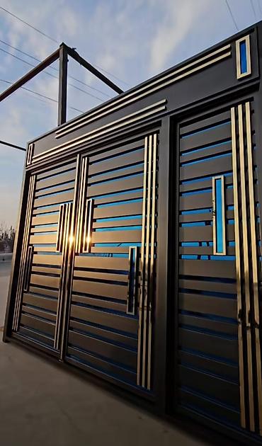 Həyət darvazaları: Metal darvaza və qapı dizaynları - Material: qalın divarlı — 9