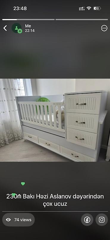 ak mebel: Uşaq çarpayısı – transformer tipli model - Rəng: ağ-boz - Material — 1