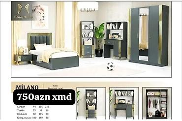 210: MILANO gənc otağı mebel dəsti Rəng: antrasit, mat Stil: müasir — 1