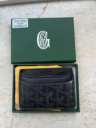 Кошельки, портмоне: Goyard Paris kartlıq – Qoyardine kanvas və dəridən. Rəng: Black — 1