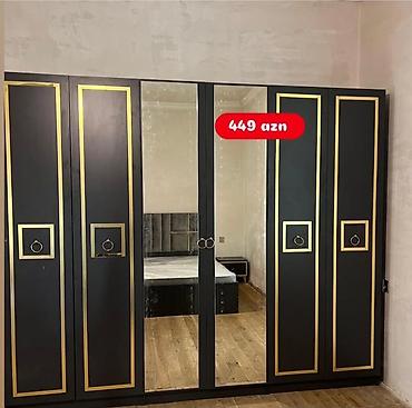 embawood paltar dolabı: Qapılı Güzgülü Dolab - 6 qapılı geniş dolab - Orta hissədə tam boy — 1