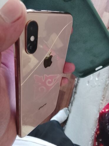 телефон хs: IPhone Xs, Б/у, 64 ГБ, Золотой, Чехол, 77 %