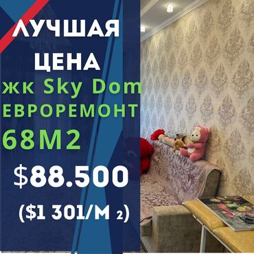 Продажа домов: 2 комнаты, 68 м², Элитка, 7 этаж, Евроремонт