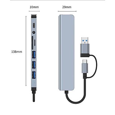 notebook cantası: 🔌 USB HUB 8-in-1 — Çoxfunksiyalı Adapter Bu çoxportlu USB HUB 8-in-1 — 8