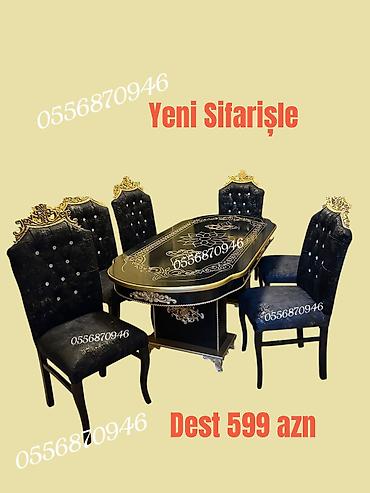 yemək termosu: Qonaq otağı üçün, Yeni, Açılmayan, Dördbucaq masa, 6 stul — 7