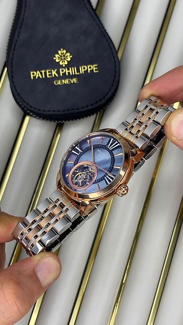 mirvari reng: Patek Philippe qol saatı – avtomatik mexanizm, safir şüşə, 5 ATM suya — 5