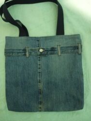 упаковочные пакеты для постельного белья: Шоппер джинсовый на подкладе 39*39