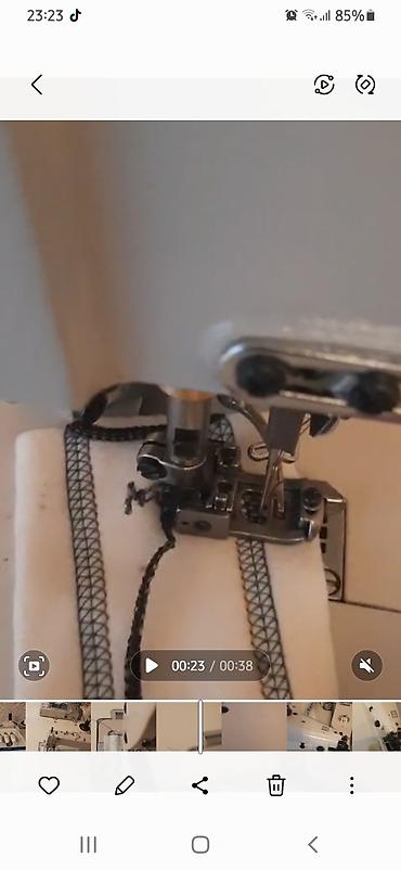 pvc utu: Sənaye dərzi tikiş maşınları. 1 ədəd overlok, 1 interlok, düz tikiş — 2