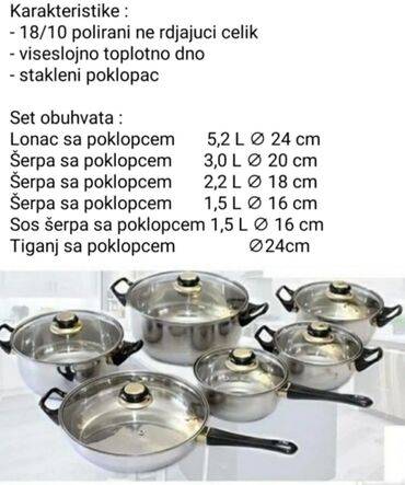 nove mešalice za beton cene: Kompleti posuđa