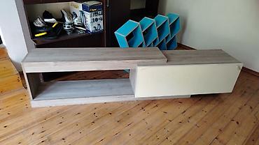 Minimalist TV altlığı / media konsolu - Material: Laminat/MDF ağac