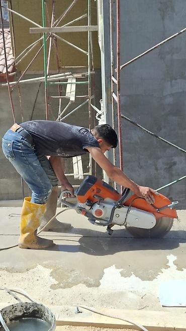Beton kəsmə xidməti Peşəkar avadanlıqla (STIHL benzinli kəsici, su