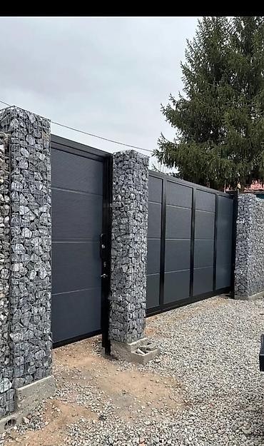 Распашные ворота: Современные уличные ворота и калитка из металла - Тип: распашные — 9