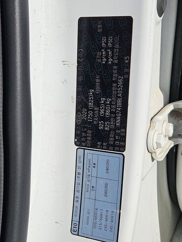 Kia: Kia K5: 2020 г., 2 л, Газ — 12